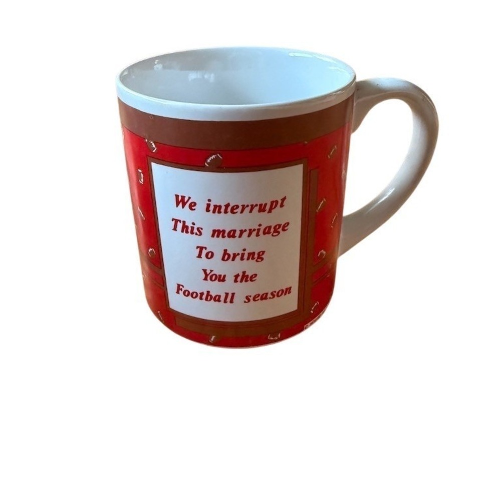 Vintage House of Lloyd Football‎ Season Novelty Coffee Mug Red Humor text 1989